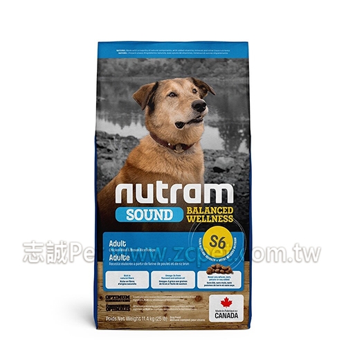 Nutram 紐頓 - S6/均衡健康系列/成犬/雞肉+南瓜 ( 11.4kg )