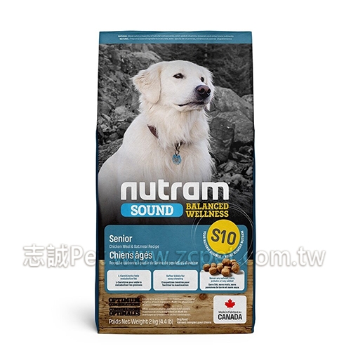 Nutram 紐頓 - S10/均衡健康系列/老犬/雞肉+燕麥 ( 2kg )