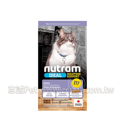 nutram 紐頓 - I17/專業理想系列/室內化毛貓/雞肉+燕麥 ( 5.4kg )