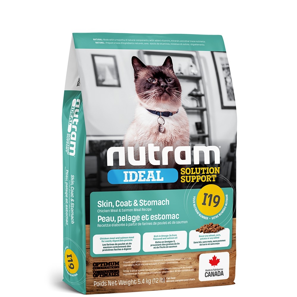 Nutram 紐頓 - I19/專業理想系列/三效強化貓/雞肉+鮭魚 ( 2kg )