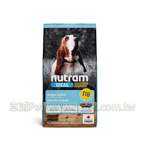 Nutram 紐頓 - I18/專業理想系列/體重控制犬/雞肉+碗豆 ( 2kg )