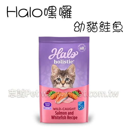 HALO 嘿囉 - 幼貓無穀飼料/野生白魚燉白鮭 ( 3磅 )
