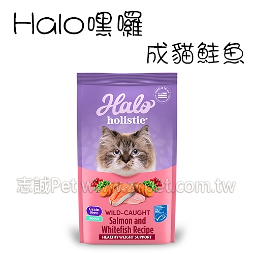 HALO 嘿囉 - 成貓無穀飼料/野生鮭魚燉白魚 ( 6磅 )