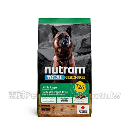 Nutram紐頓 - T26/無榖全能/羊肉/全齡犬 ( 1.36kg )