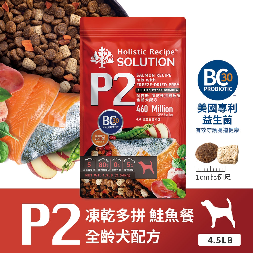 耐吉斯 - P2/乾多拚鮭魚餐/全齡犬飼料 ( 9.5磅 )