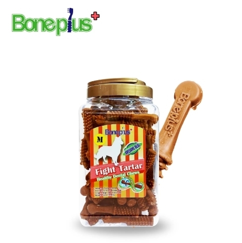 Bone Plus - 超效動能雙頭潔牙骨桶裝/起司口味 ( 1100g/桶 )